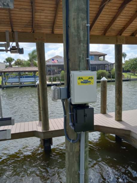 Finished power supply for boat dock by SunCoast Electrical Contractors