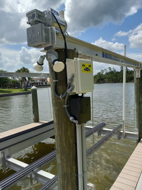 Finished power supply for boat dock by SunCoast Electrical Contractors